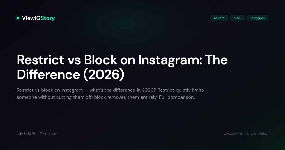 Restrict vs Block on Instagram: The Difference (2026)