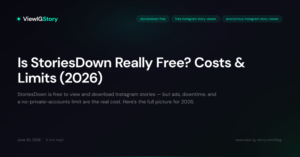 Is StoriesDown Really Free? Costs & Limits (2026)