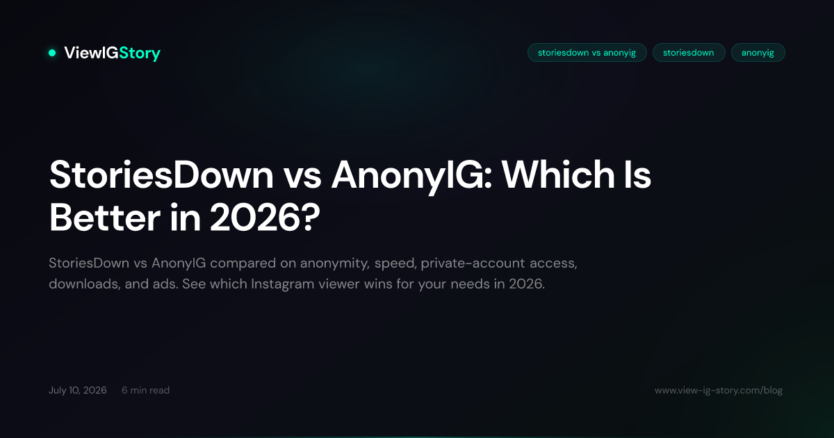 StoriesDown vs AnonyIG: Which Is Better in 2026?