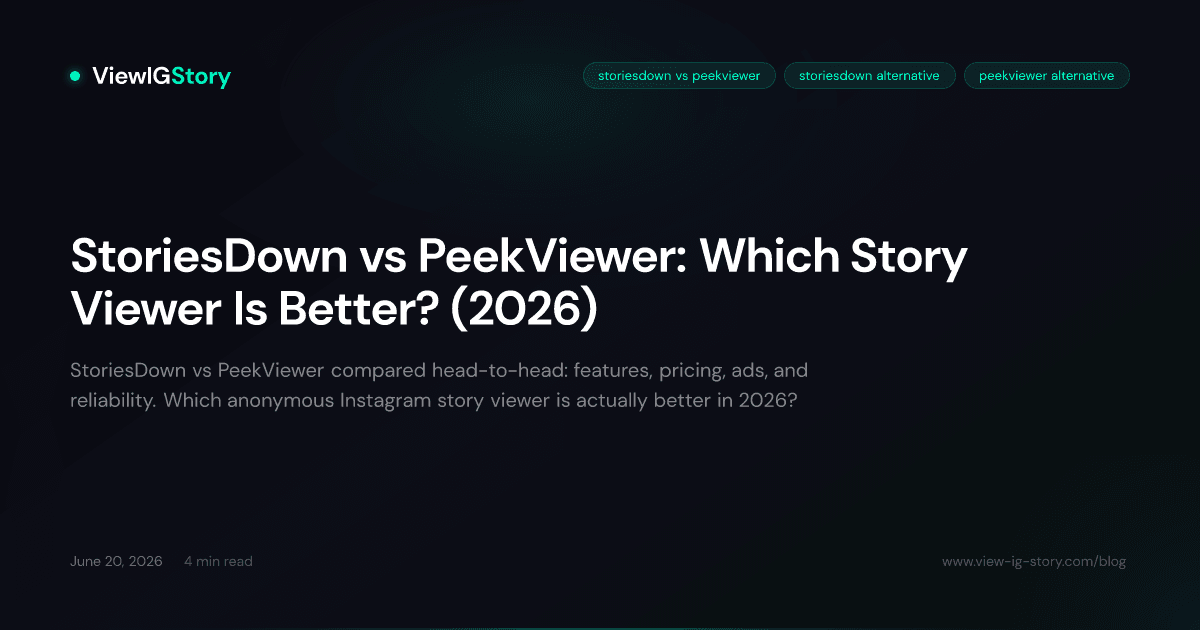 StoriesDown vs PeekViewer: Which Story Viewer Is Better? (2026)