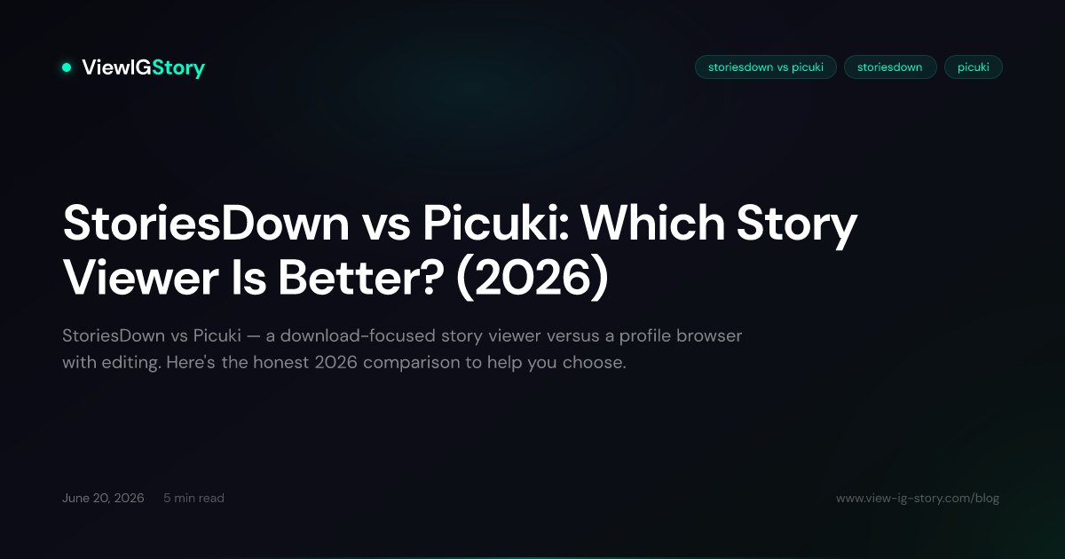 StoriesDown vs Picuki: Which Story Viewer Is Better? (2026)