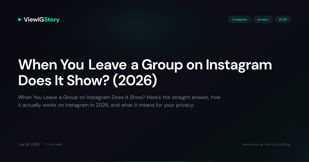 When You Leave a Group on Instagram Does It Show? (2026)